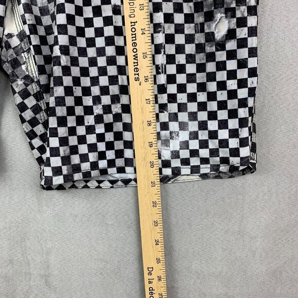 Vans Mens Swim Trunks 32 Black White Checkerboard Board Shorts Distressed Surf - Picture 5 of 11